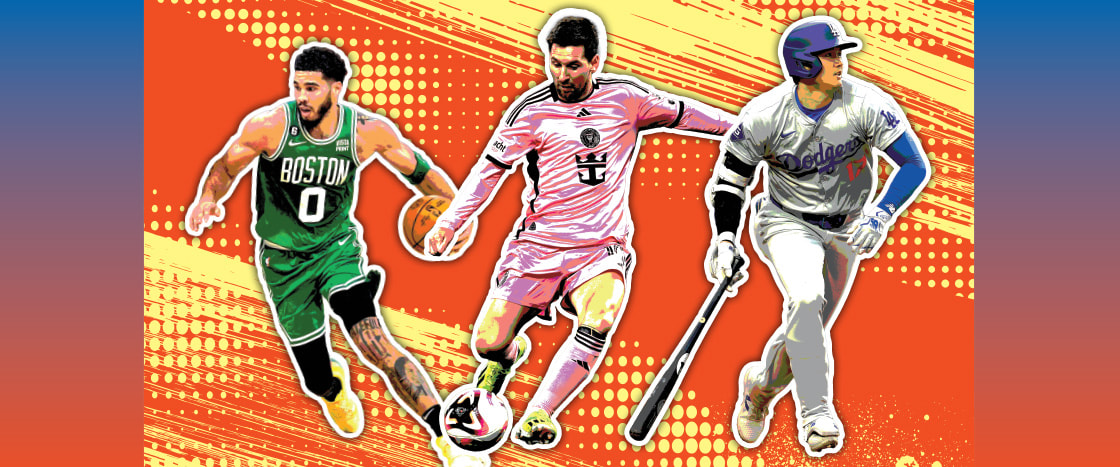 Image of three different professional athletes